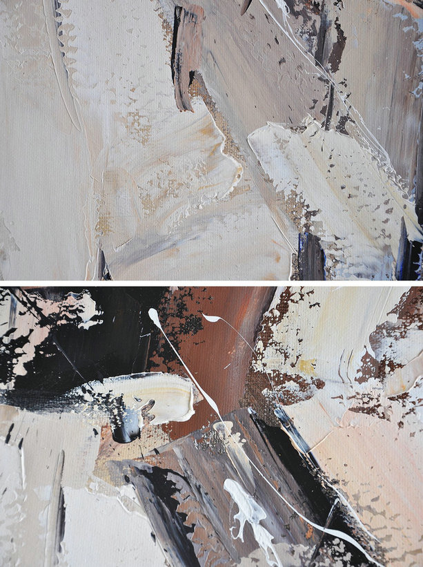 Original Artwork Extra Large Abstract Painting,Horizontal Palette Knife Contemporary Art,Home Decor Canvas,White,Grey,Black,Brown.etc